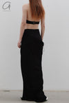 OUDE WAAG denim hollow hanging neck corset OW-23SS-AS05 black